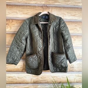 GAP Khaki Quilted Utility Jacket